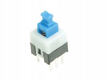 8x8 mm PCB THT Monentary ON-ON 6-pin Button Switch, Blue