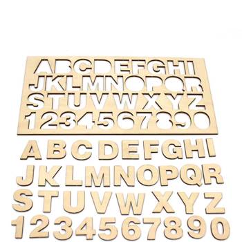 Alphabet Plywood - Alphanumeric English Cutting Wood Board - 36 Letters & Digits