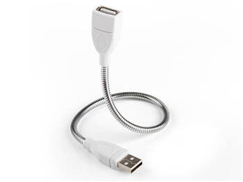 Flexible USB Male to Female Extension Cable - Adapter Cable - Metal Hose Power Supply Cord - for USB Light, Fan