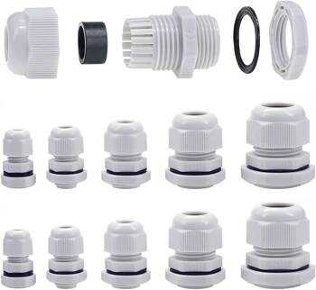 PG7 IP68 Cable Gland - White - 10 pcs