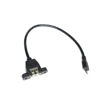 USB A 2.0 Panel Mount Female to Micro USB Male Extension Lead