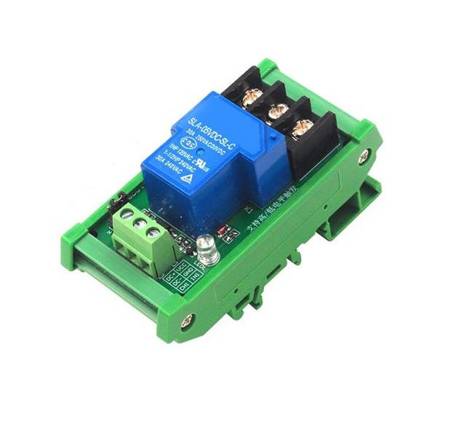 1-Channel 5V 30A/250V AC Relay Module for DIN Rail - Optoisolation
