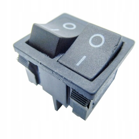 2-Gang 6A 250V SPDT ON-ON 2x3-pin Rocker Switch KCD1, Black